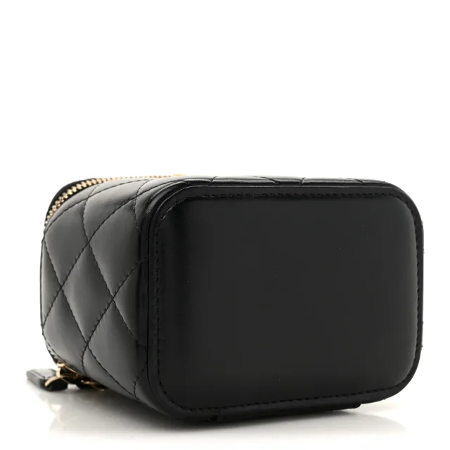 Chanel Quilted Mini Perfect Fit Vanity Case in Black Calfskin from FASHIONPHILE, photo 4 of 11