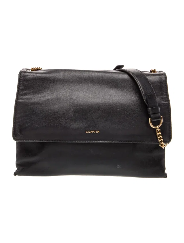 Lanvin Leather Shoulder Bag in black Leather from The RealReal