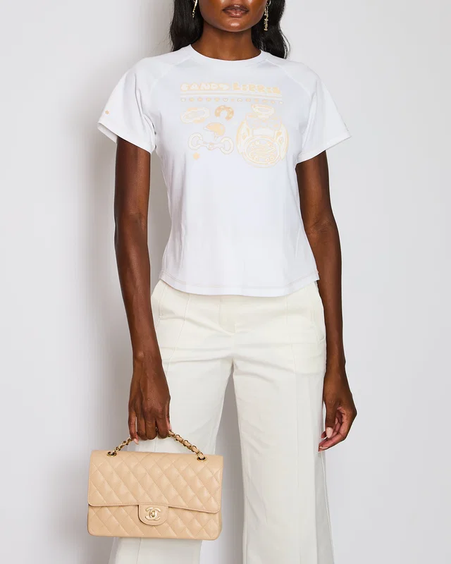 Hermès White Candy Libris Micro T-Shirt Size FR 38 (UK 10) in White from Sellier