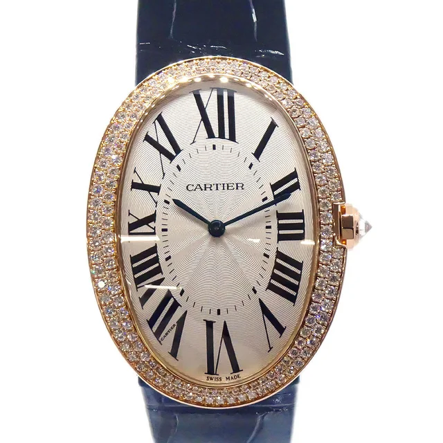 Cartier Baignoire LM Ref.3033 Self-winding Watch 18KYG in Crocodile from AMORE Vintage Tokyo