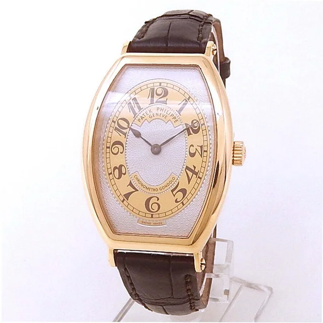 Patek Philippe Gondolo Hand Wind Silver Dial Mens Watch 5098R-001 in brown|pink|silver|gold|red|gray|black Leather from Jomashop.com