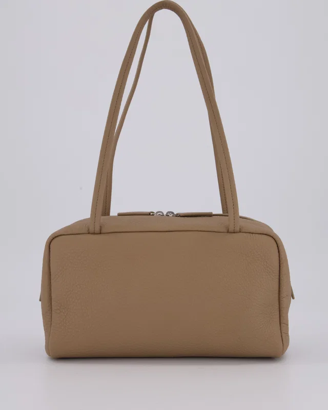 The Row Astra Bowling Shoulder Bag in Taupe Leather from Sellier