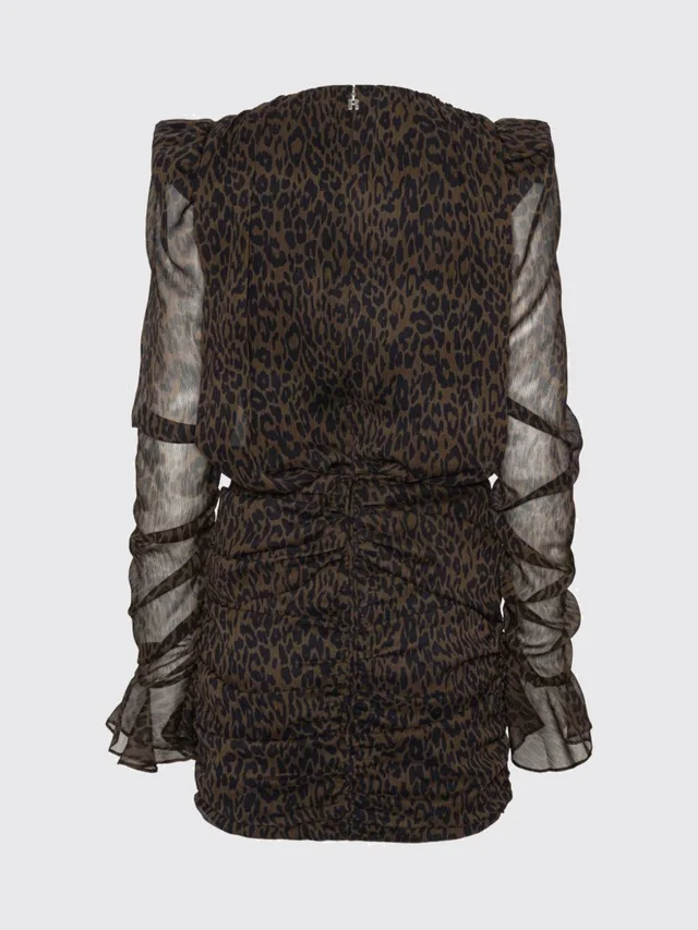 ROTATE Ruched Animal-Print Mini Dress, photo 2 of 5 from SENSER