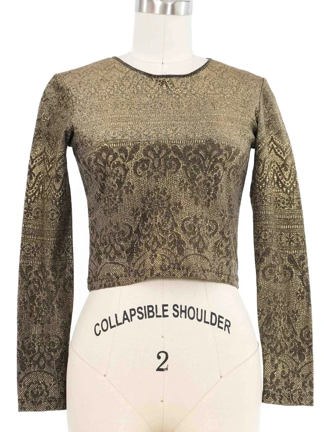 Christian Lacroix Metallic Patterned Long Sleeve in Multicolor from Arcade Vintage