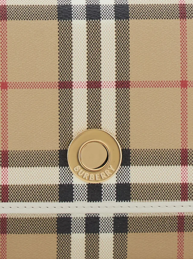 BURBERRY 'Hampshire' Beige Crossbody bag with Adjustable Strap and Check Motif All-Over in Blend Cotton for Women in Beige 55% Polyurethane 25% Polyester 20% Cotton, photo 10 of 10 from Gaudenzi Boutique
