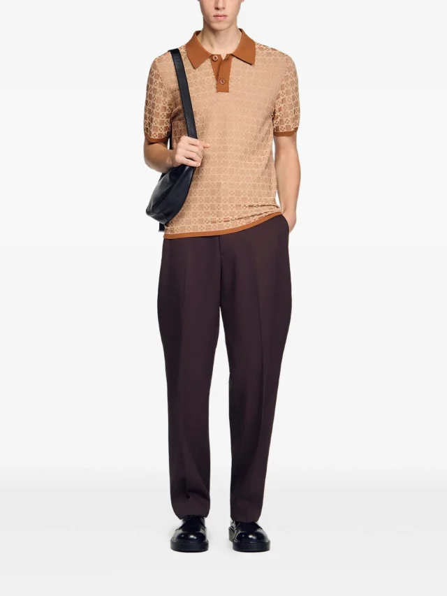 SANDRO square cross polo shirt, photo 2 of 2 from FARFETCH