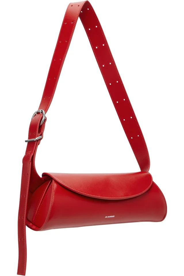 Jil Sander Red Small Cannolo Bag, photo 2 of 4 from SSENSE