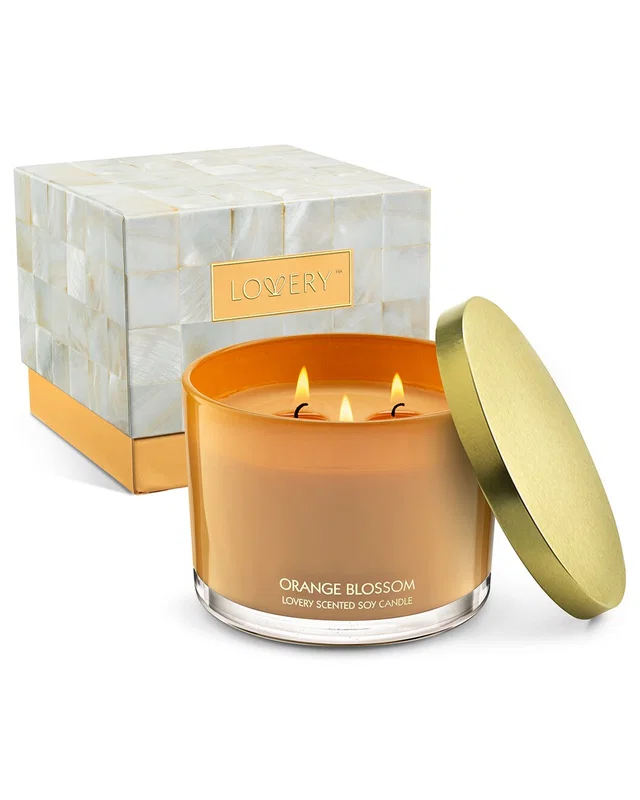 Lovery Orange Blossom 3-Wick Home Soy Candle Gift Set, image 1 of 1 from Gilt