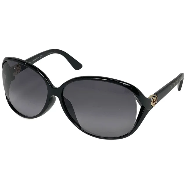 Gucci GG Logo Sunglasses Eyewear Lovely Heart Acetate Black in Black from The Reluxe