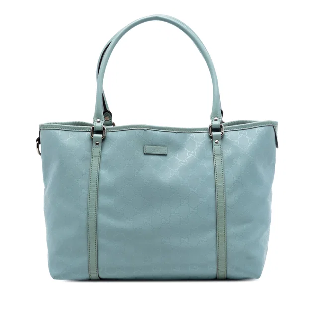 Blue Gucci Medium GG Imprime Joy Tote in Blue Coated canvas from Designer Revival