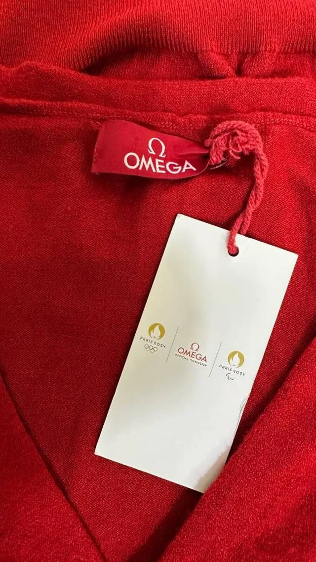 Omega Paris Olympics 2024 Cardigan Red Size: S in Red Viscose from Oxfam Online Shop