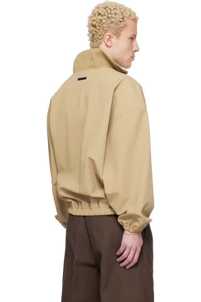 Fear of God ESSENTIALS Beige Signature Full Zip Track Jacket, photo 3 of 4 from SSENSE