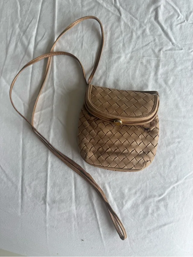 Bottega Veneta Woven Crossbody In Light Brown in brown|neutral Woven leather from Poshmark, photo 1 of 1