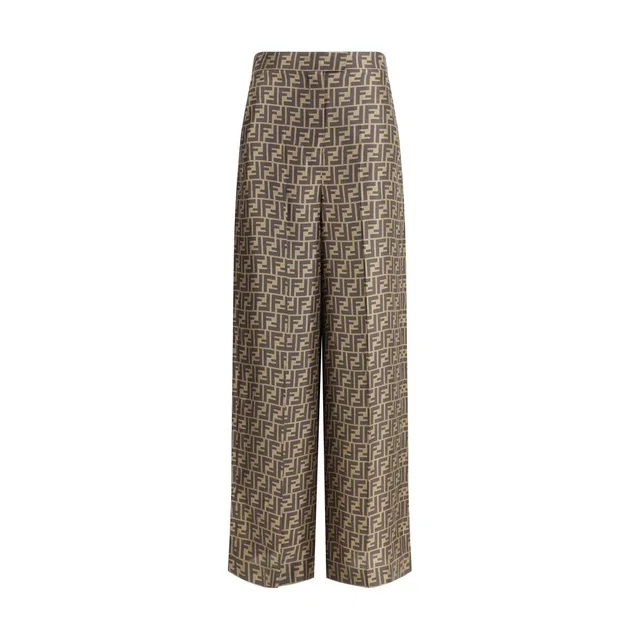 Fendi Brown Silk Casual Pants in Brown Silk from HEWI