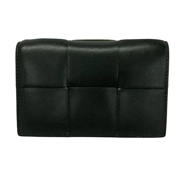 Bottega Veneta Card Case Cassette Dark Gray in Grey Calfskin from The Reluxe