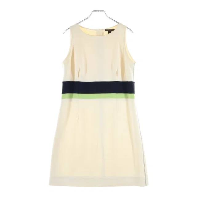 Louis Vuitton Sleeveless Dress Silk Polyurethane Ivory Black Green in Black Silk from The Reluxe