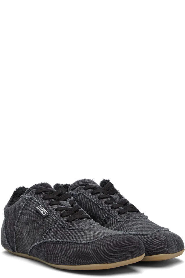 MM6 Maison Margiela Black Anatomic Canvas Sneakers, photo 4 of 5 from SSENSE