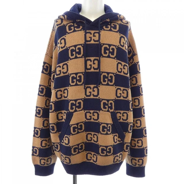 Gucci Hoodie Brown Navy in Brown from The Reluxe
