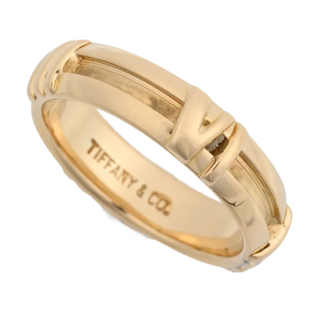 Tiffany & Co. 18Kアトラスニューメタリックリング #48 イエローゴールド from VINTAGE QOO TOKYO