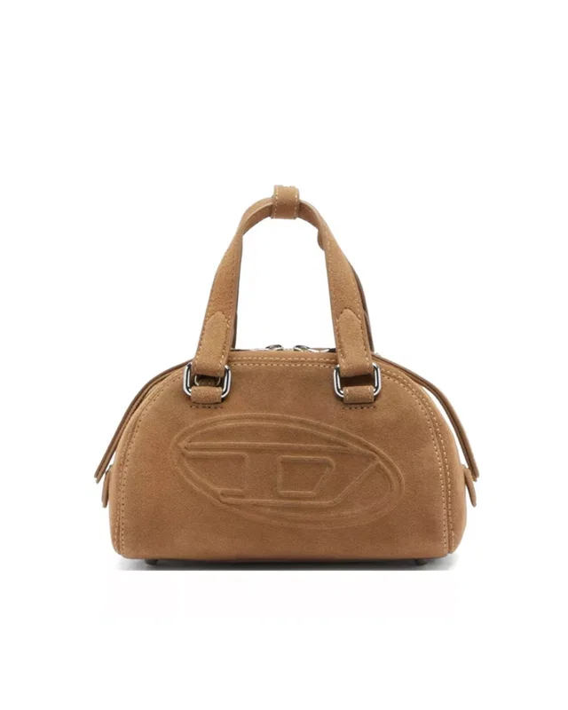 Diesel Embossed Logo Suede Mini Bag — Brown Pmu in Brown Suede from HEWI