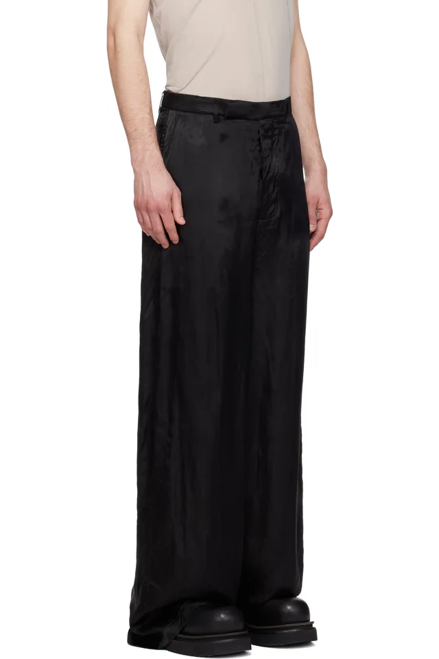 Rick Owens Black Temple Tailored Firbanks Trousers, photo 2 of 4 from SSENSE