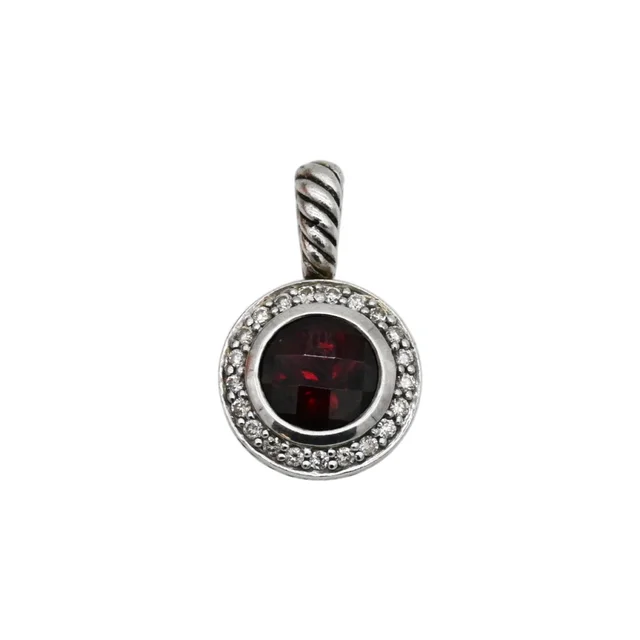 David Yurman Cerise Garnet & Pavé Diamond Pendant from Clotheshorse Anonymous