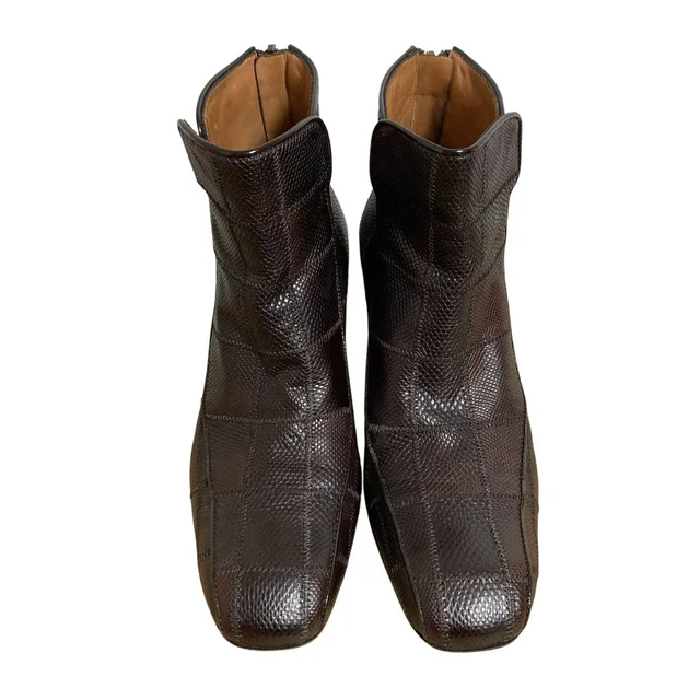 Bottega Veneta Lizard Leather Short Boots in Lizard from LuxUness, photo 2 of 2