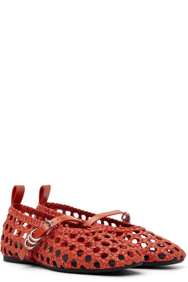 rag & bone Orange Spire Woven Mary Jane Faux-Leather Flats, photo 4 of 5 from SSENSE