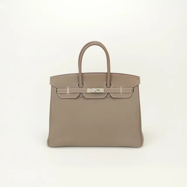 Hermès Birkin 35 Tote Bag Togo Etoupe Gray Silver in Taupe Togo leather from The Reluxe