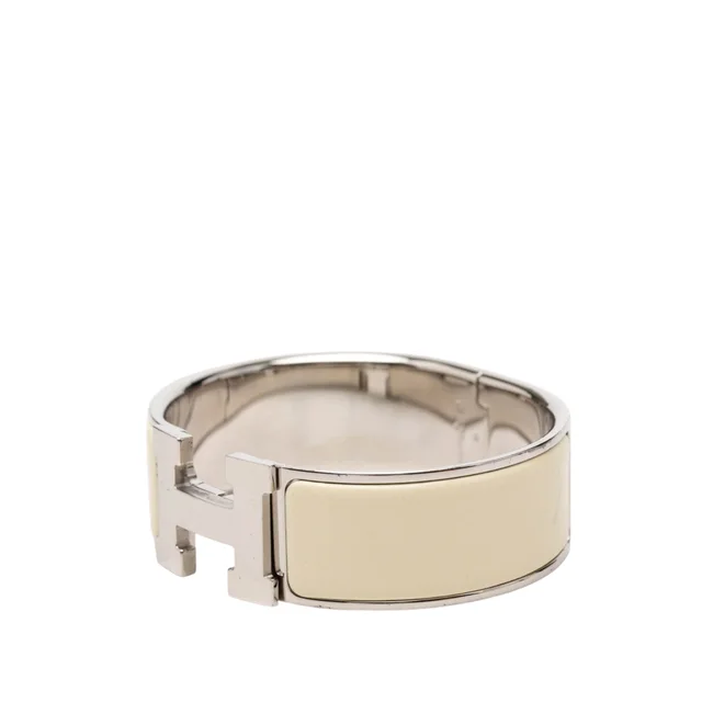 Beige Hermès Wide Enamel Clic Clac H Bracelet PM in Beige from Designer Revival, photo 2 of 2