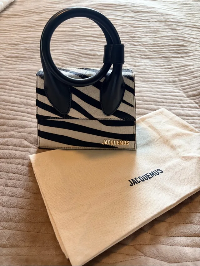 Jacquemus Mini Top-Handle Bag in black|white from Poshmark