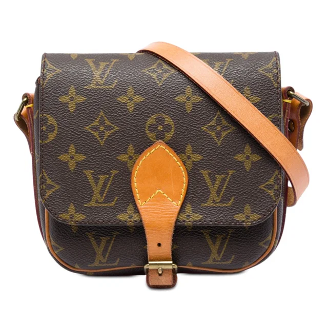 Brown Louis Vuitton Monogram Cartouchiere PM Crossbody Bag in Brown Coated canvas from Designer Revival