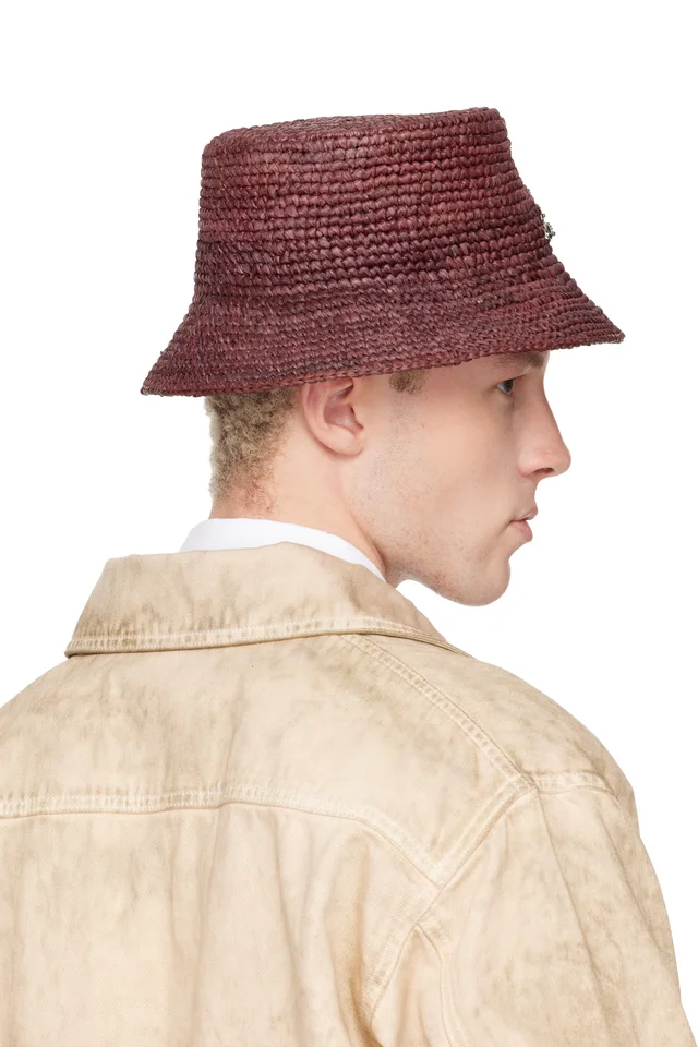 Vivienne Westwood Red Raffia Bucket Hat, photo 3 of 3 from SSENSE
