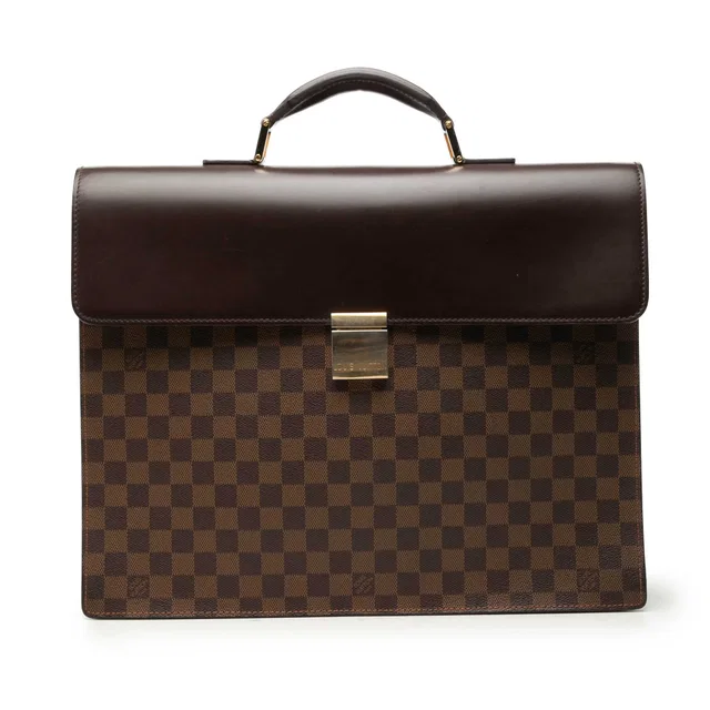 Brown Louis Vuitton Damier Ebene Altona GM Business Bag in Brown Canvas from Designer Revival