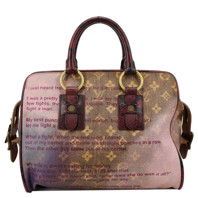 Louis Vuitton Richard Prince Graduate Jokes Monogram Canvas Satchel Bag Pink in Pink Coated canvas from Dallas Designer Handbags