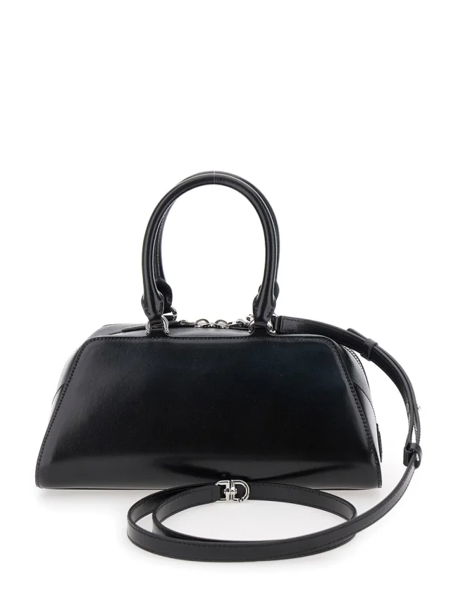 Givenchy 'Antigona East West' Black Small Handbag with Adjustable and Removable Shoulder Strap and Logo Lettering on the Front in Leather Woman in Black 100% Calf, photo 7 of 14 from Gaudenzi Boutique