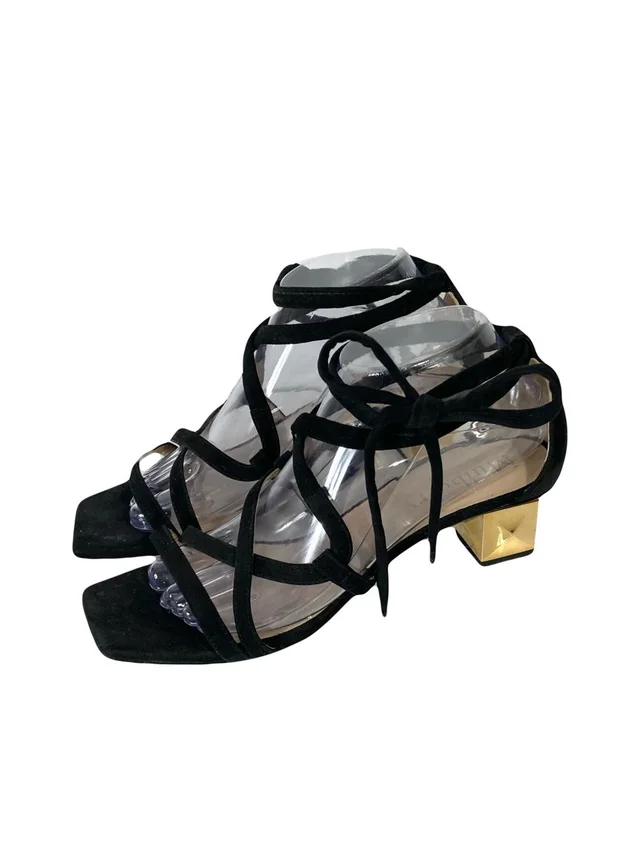 Mulberry Shoes Women 9 Black Lace Up Gold Square Heel Italy in black|gold from Poshmark