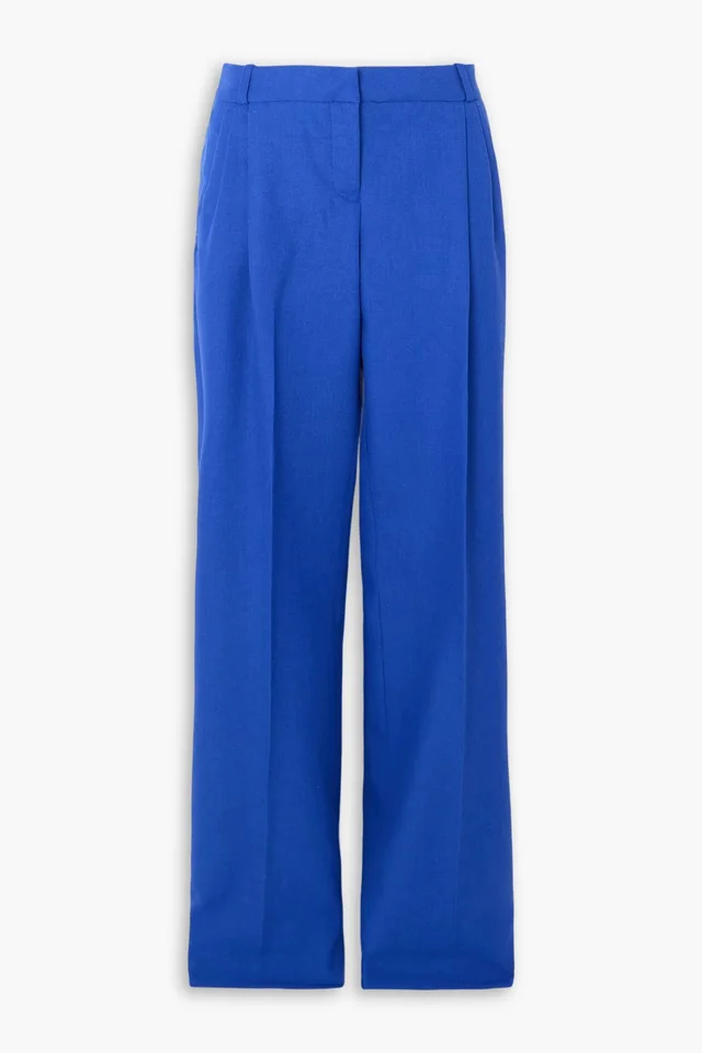 Coperni Pleated Virgin Wool Straight-Leg Pants in Blue from THE OUTNET, photo 1 of 1