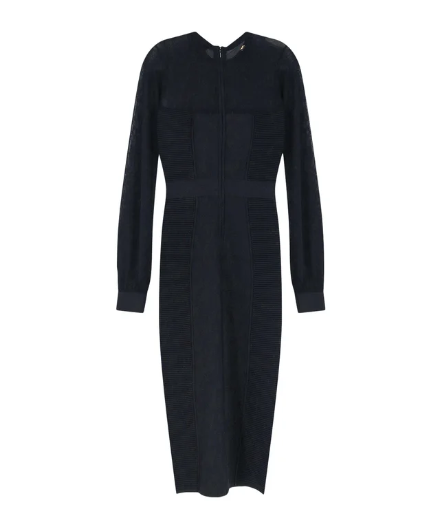 Elisabetta Franchi Sheer Panel Midi Dress, photo 2 of 3 from SENSER