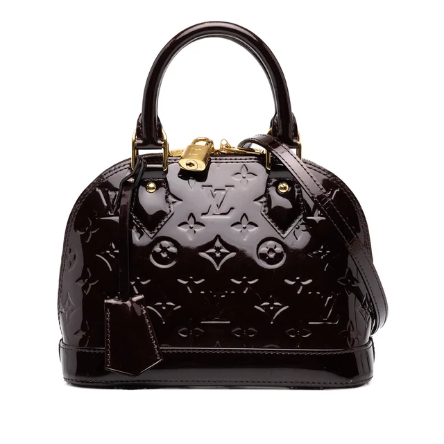 Purple Louis Vuitton Monogram Vernis Alma BB Satchel in Purple Leather from Designer Revival