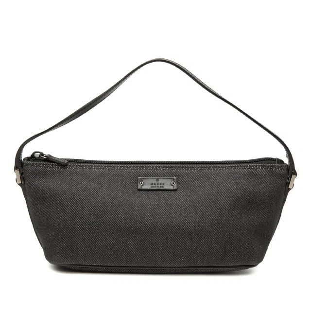 Black Gucci Denim Boat Shoulder Bag in Black Denim from Designer Revival