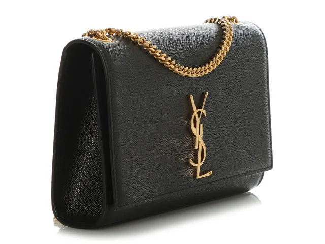 Saint Laurent Medium Black Grain de Poudre Kate in Black Leather from Ann's Fabulous Finds, photo 5 of 9