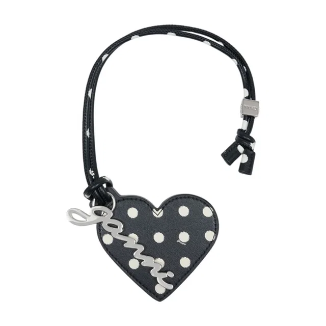 GANNI Bou Heart Keychain — Black Calfskin Belt in Black Calfskin from HEWI