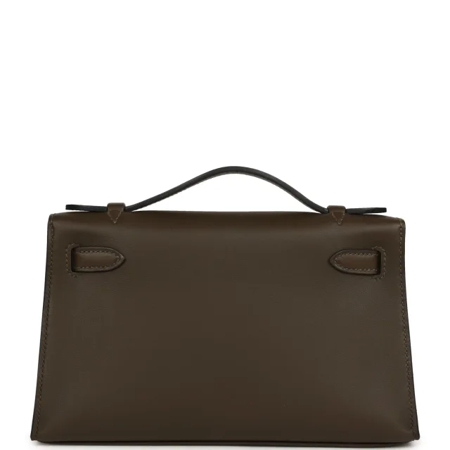 Hermès Kelly Pochette Vert Loden Swift Permabrass Hardware in Green Swift leather from Madison Avenue Couture, photo 4 of 7