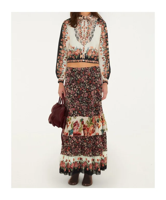 Farm Rio Floral Print Button-Up Top, photo 3 of 4 from SENSER