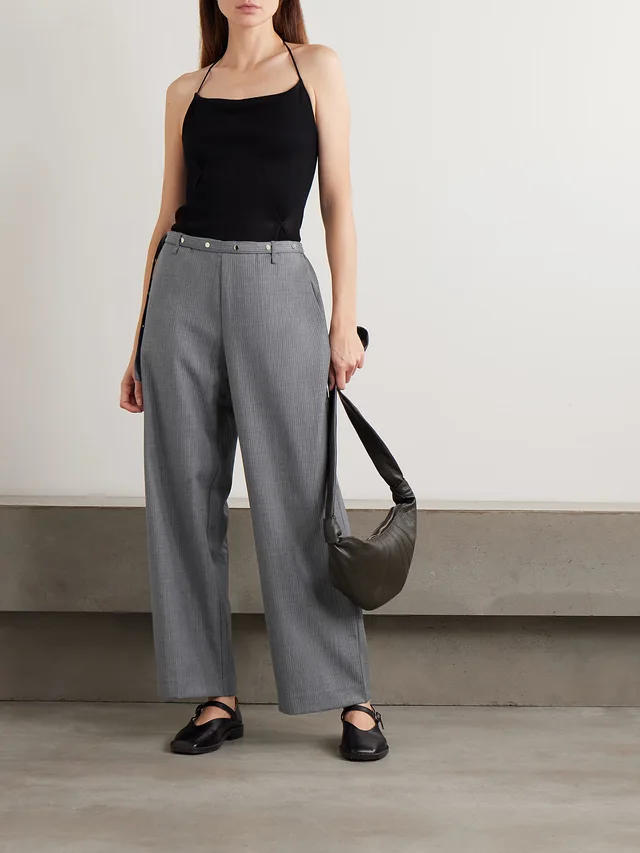 DEIJI STUDIOS Belted pinstriped wool pants in Grey, photo 2 of 2 from NET-A-PORTER (Canada)