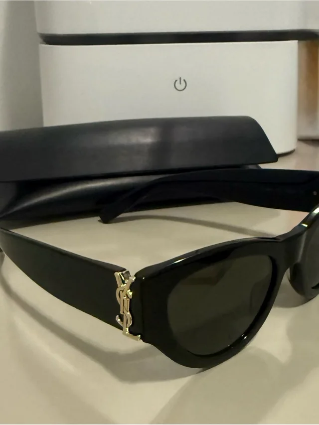 Black Cat-Eye Sunglasses With Gold Ysl Accent in black|gold from Poshmark