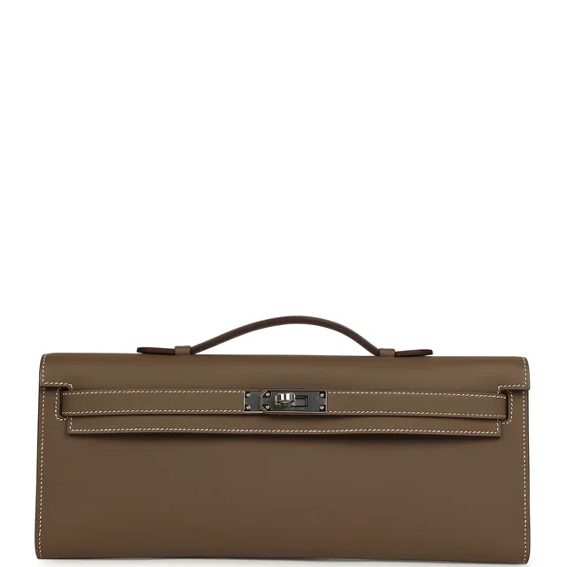Hermès Kelly Cut Etoupe Swift Palladium Hardware in Taupe Swift leather from Madison Avenue Couture