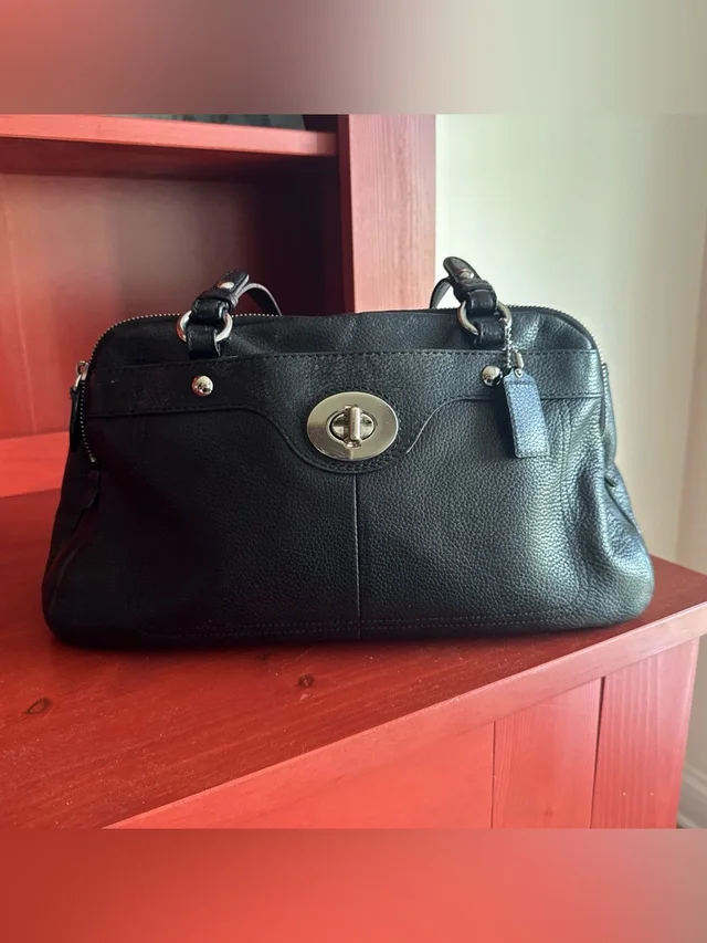 Y2k Vintage Coach Penelope Black Pebble Leather Shoulder Bag With 3 Compartments in black Leather from Poshmark