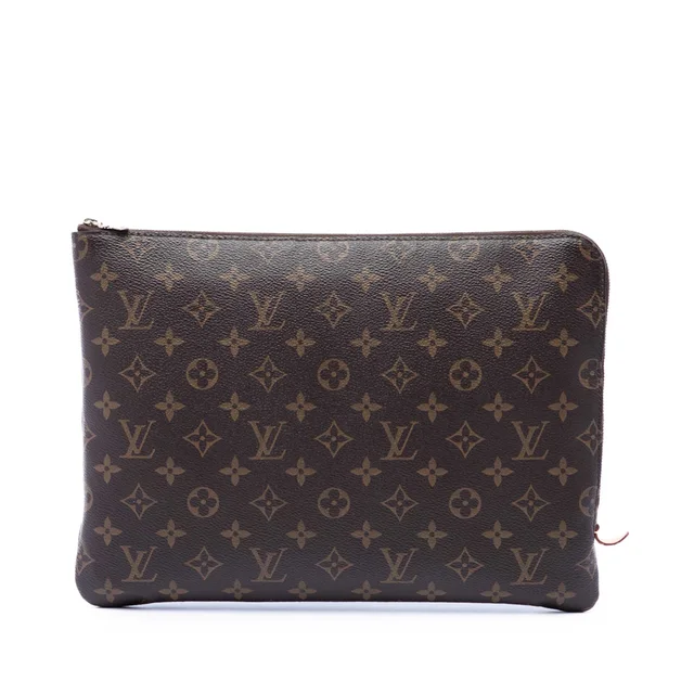 Brown Louis Vuitton Monogram Etui Voyage MM Clutch Bag in Brown Coated canvas from Designer Revival